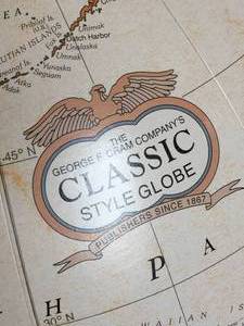George F Cram Companys Classic Style Globe With Wood Base