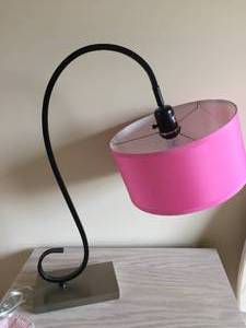 Pair Art Deco Hot Pink Table Lamps
