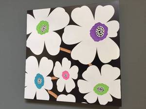 3 Mod Floral Wall Hangings