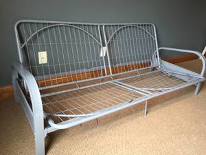 Gray Metal Futon With Black Matress