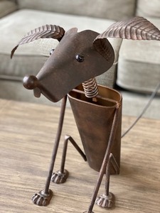 Whimsical Metal Dog Figurine