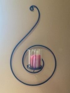 Pair of Black Metal Curved Wall Sconces