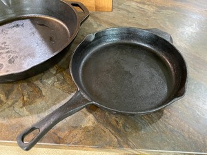 Two Cast Iron Fry Pans
