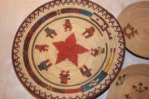 lot 74 image: 4 Colorful Coil Baskets