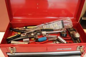 lot 125 image: Craftsman tool box and tools