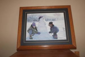 lot 195 image: Holiday framed art