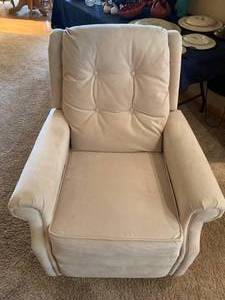 lot 165 image: Velvety buff upholstered rockerrecliner
