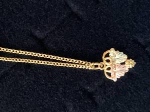 lot 210 image: Black Hills gold pendant and chain