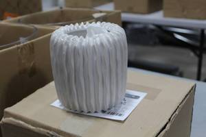 Lot of (3) Ribbed Candleholder White 5Dx5H (in box)