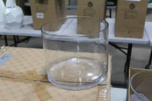 Lot of (2) Glass Dish Clear 8Wx10H