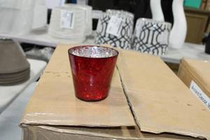 Lot of (24) Accent Dcor Candleholder Red 4Dx4H (in 1 full case)