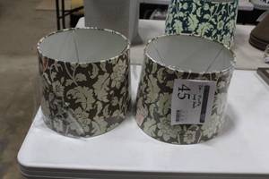Lot of (2) Lamp Shade BlackFloral Print 11Wx11H