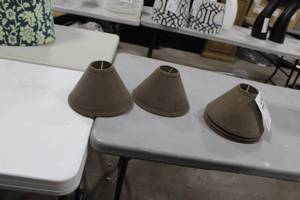 Lot of (5) Cone Lamp Shades Tan 8Wx6H