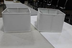 Lot of (2) Square Lamp Shade White 12Wx9H
