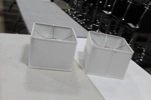 Lot of (2) Square Lamp Shade White 12Wx9H