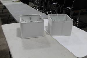 Lot of (2) Square Lamp Shade White 12Wx9H