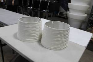 Lot of (2) Cylinder Lamp Shade White 11Wx9H