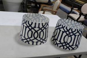 Lot of (2) Lamp Shade BlackWhite Pattern 11Wx9H