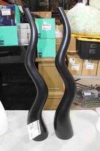 Lot of (2) Tusk Vase Black 6Wx40H