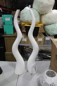 Lot of (2) Tusk Vase White 6Wx40H