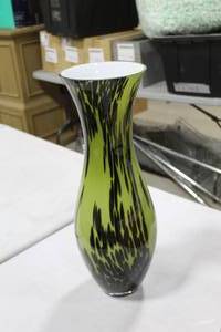 Vase GreenBlack 7Wx20H (in box)