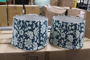 Lot of (2) Lamp Shade BlueWhite Pattern 13Wx10H
