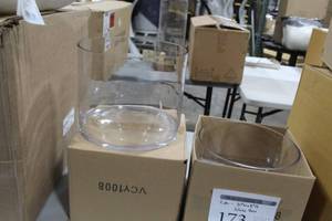 Lot of (2) Glass Vase Clear 10Wx8H