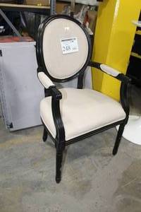 Wood Formal Dining Arm Chair with Pad White 23Wx24Dx40H