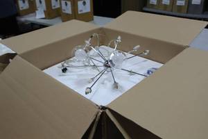 Sputnik Light 12-Clear Glass Globe 26Dx10H (in box)