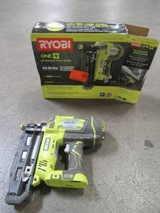 lot 8 image: Ryobi 18-Volt ONE AirStrike 16-Gauge Cordless Straight Nailer (Tool-Only) P325. Used