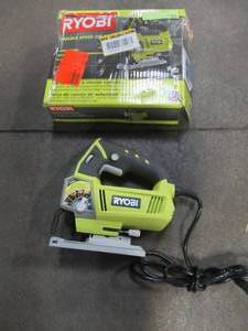 lot 22 image: Ryobi 4.8-Amp Variable Speed Orbital Jig Saw, JS481LG - Like New.