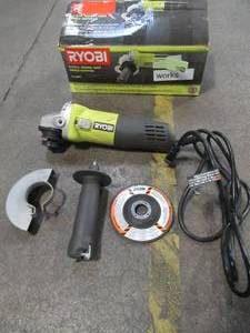 lot 36 image: RYOBI 5.5-Amp Angle Grinder, AG4031G - Used.