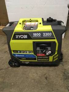 lot 10 image: 2,300-Watt Recoil Start Bluetooth Super Quiet Gasoline Powered Digital Inverter Generator with CO Shutdown Sensor by RYOBI Customer Returns See Pictures