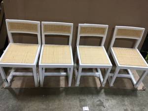 lot 5 image: Lot of 4 Bernice WhiteNatural Dining Chair by Safavieh Customer Returns See Pictures