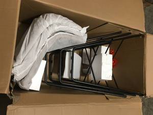 lot 6 image: Paxton 24 in. Tan Counter Stool (Set of 3) by Poly and Bark Customer Returns See Pictures