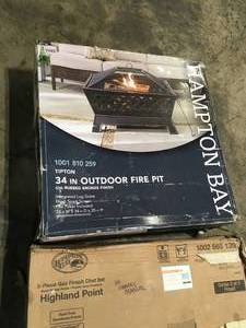 lot 39 image: Lot of 2 one Outdoor Patio Set and one outdoor firepit Customer Returns See Pictures
