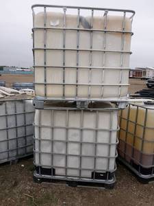 Lot of (2) Plastic Totes w Wire Cages