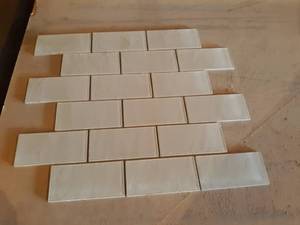 Lot of 23  Glass Mosaic Ivory Tile
