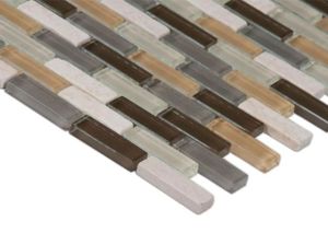 1 Case of (10) Luxor Valley Brick 12 x 11.81 x 8 mm Glass Stone Mesh-Mounted Mosaic Tile