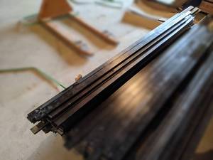 Large Lot of (85) 2 x 34 Mocha Solid Soft Maple MoldingTrim w Groove