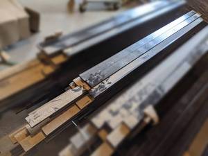 Large Lot of (40) 3 x 34 Mocha Solid Soft Maple MoldingTrim w Groove