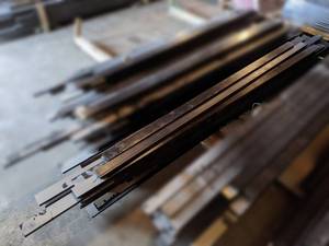 Large Lot of (40) 3 x 34 Mocha Solid Soft Maple MoldingTrim w Saw Kerf