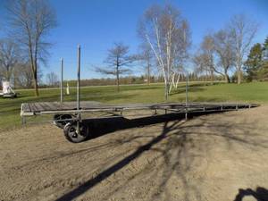 lot 6 image: 32 Galvanized Roll In Dock Wood Decking