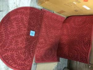 lot 8 image: Gems 23 in x 35 PET Polyester Doormat Solid Red by Aqua Shield Customer Return See Pictures