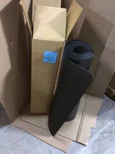 lot 30 image: IndoorOutdoor Black 27 in. x 240 in. Rubber Runner Mat by ClimaTex Customer Return See Pictures