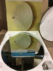lot 48 image: Banbury 26 in. x 23 in. Frameless Pivoting Wall Mirror in Brushed Nickel Customer Return See Pictures