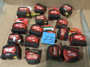 lot 73 image: 25 ft. Compact Auto Lock Tape Measure by Milwaukee Customer Return See Pictures