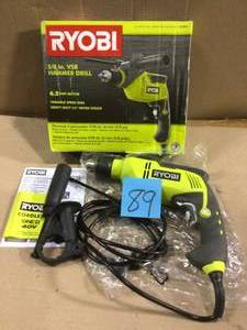 lot 89 image: 6.2 Amp Corded 58 in. Variable Speed Hammer Drill by RYOBI Customer Return See Pictures