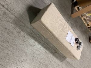 lot 106 image: Glouser Light Beige Fabric Storage Bench by Noble House Customer Returns See Pictures