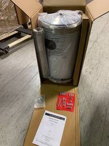 lot 108 image: 48000 BTU Stainless Steel Patio Heater by Hampton Bay Customer Returns See Pictures